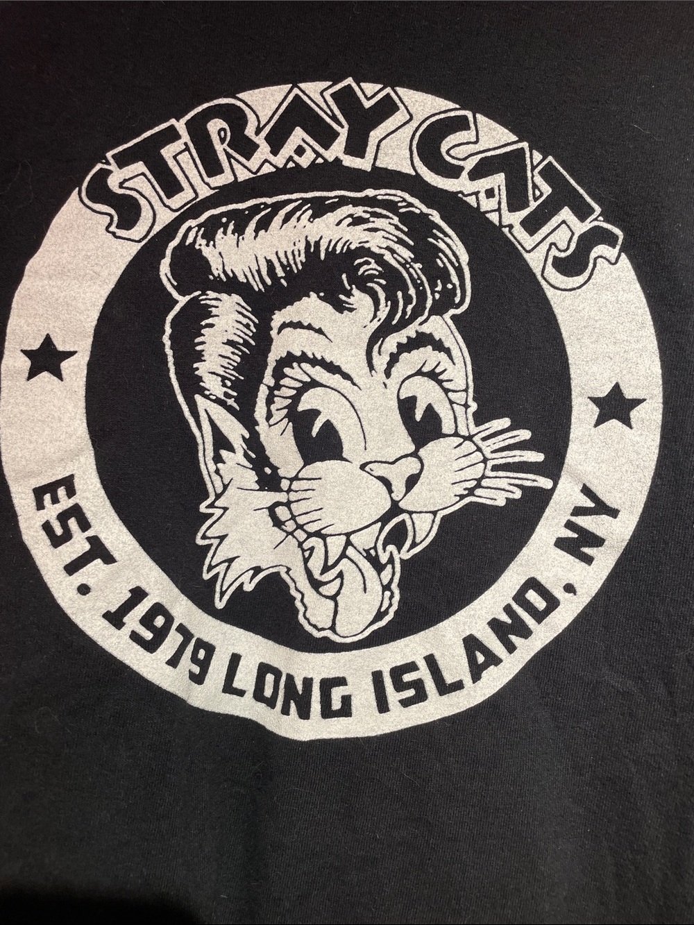 Black Graphic Cat Logo T-Shirt